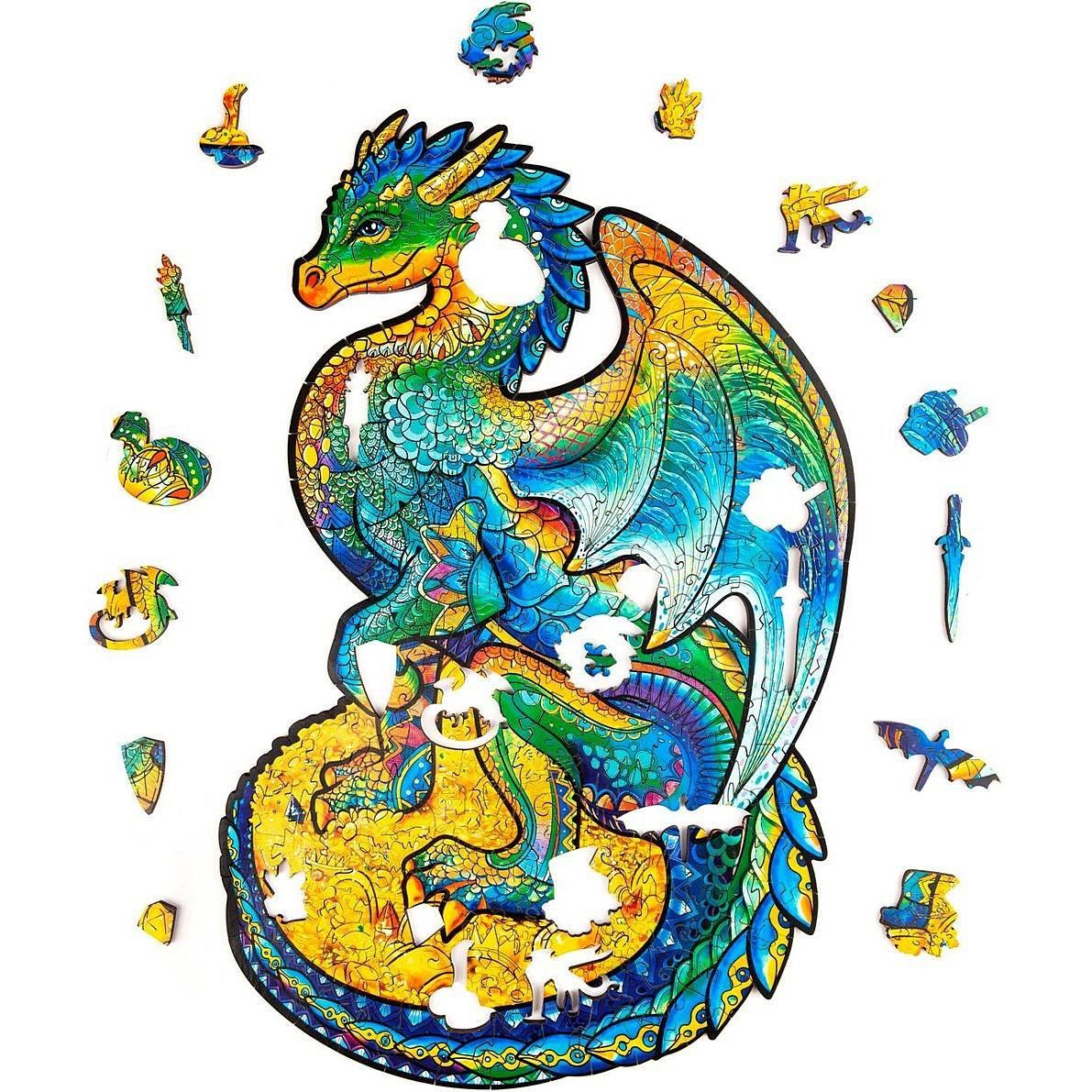 Puzzle Drewniane Magiczny Smok A4