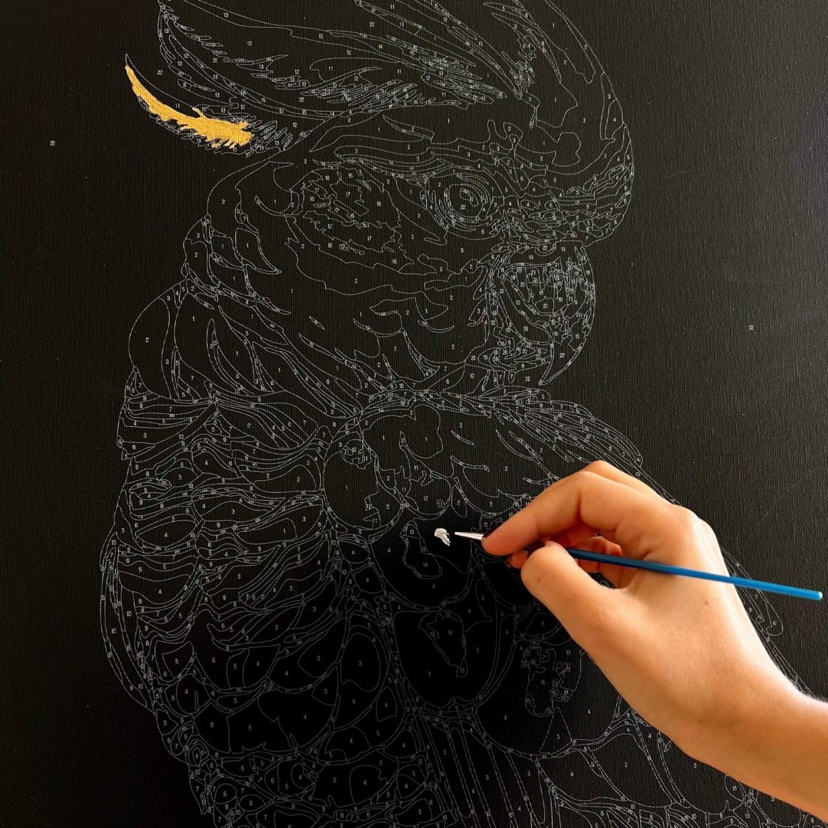 Malowanie Po Numerach Czarne Płótno Zestaw Księżyс i Dziewczyna 40x50