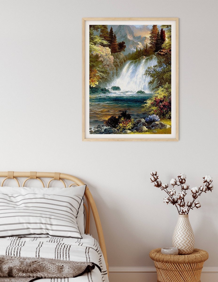 Haft Diamentowy Leśny Wodospad 45x55 cm K