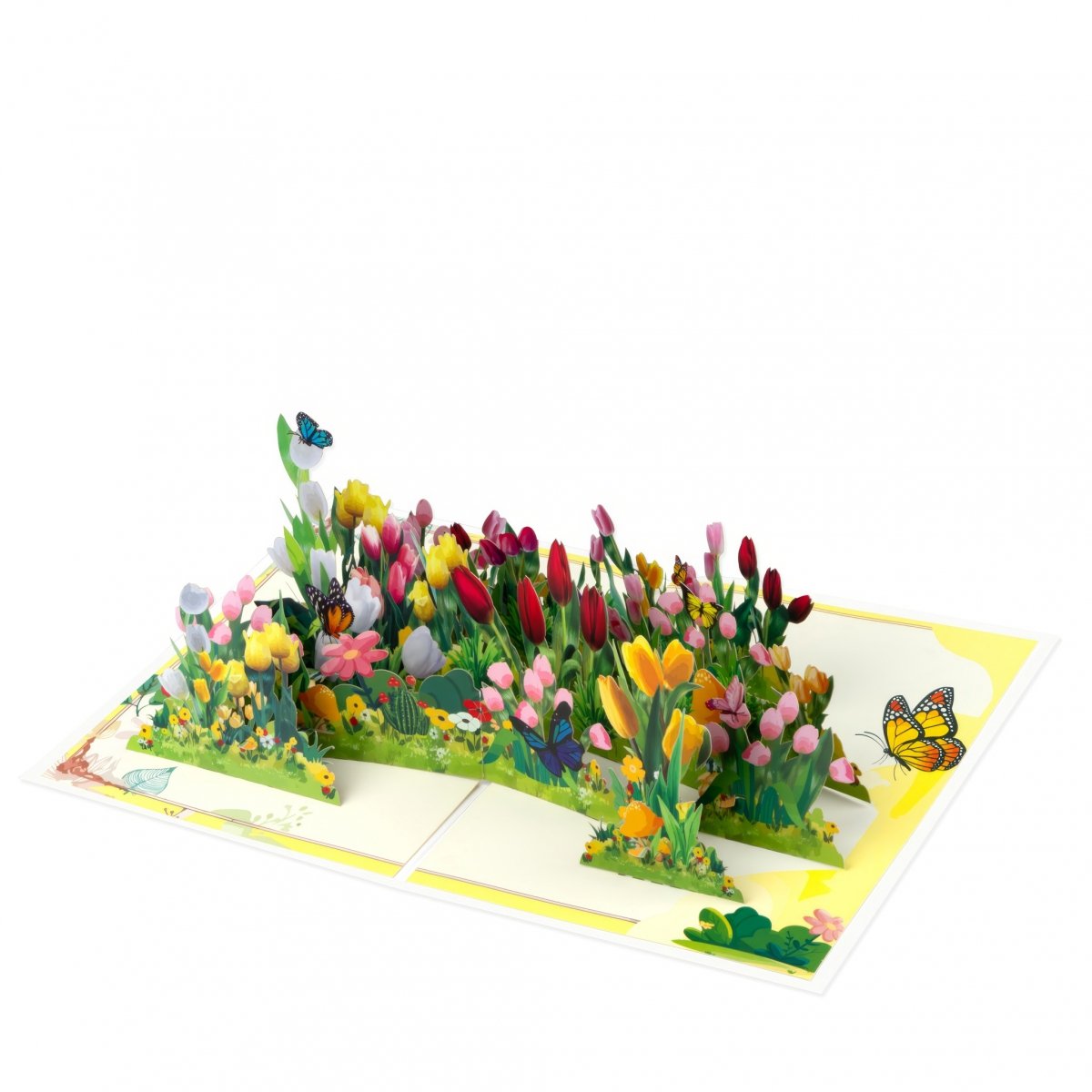 Kartka Pocztowa Okolicznościowa 3D Pop-up Kwiaty - Pole Tulipanów