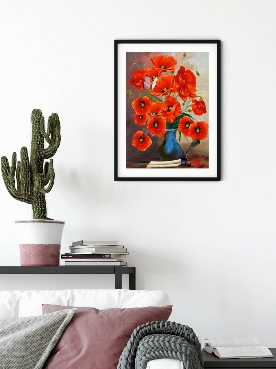 Haft Diamentowy Spokojne Maki 40x50