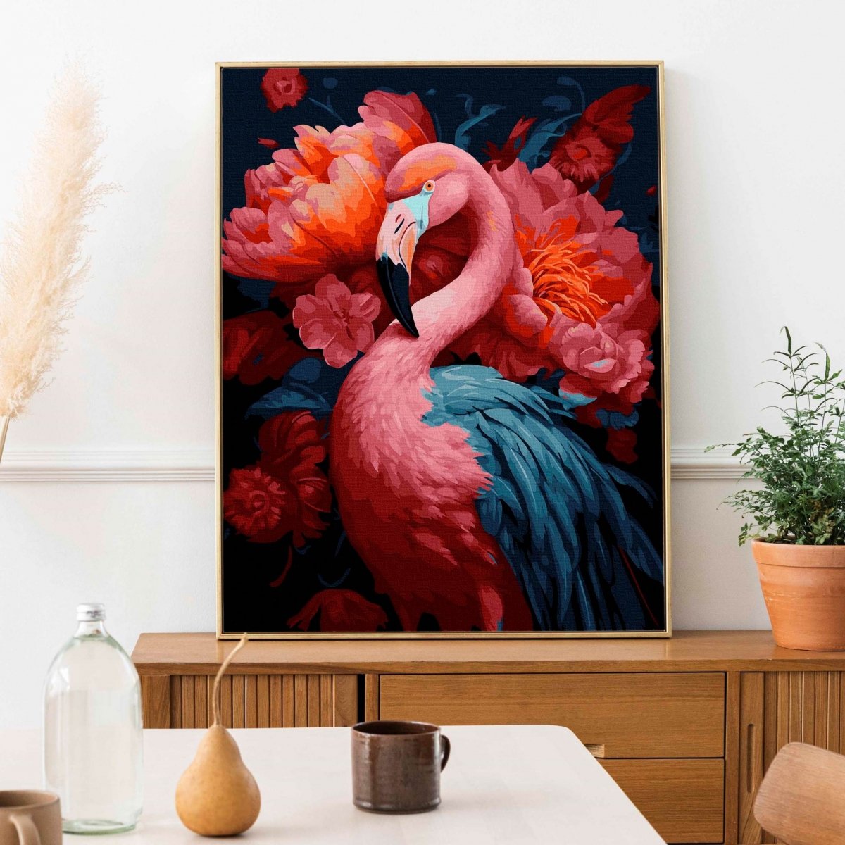 Malowanie Po Numerach Zestaw Różowy Flaming 40x50