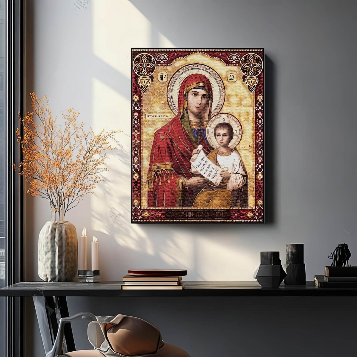 Malowanie Po Numerach Zestaw Matka Boska z Jezusem 40x50