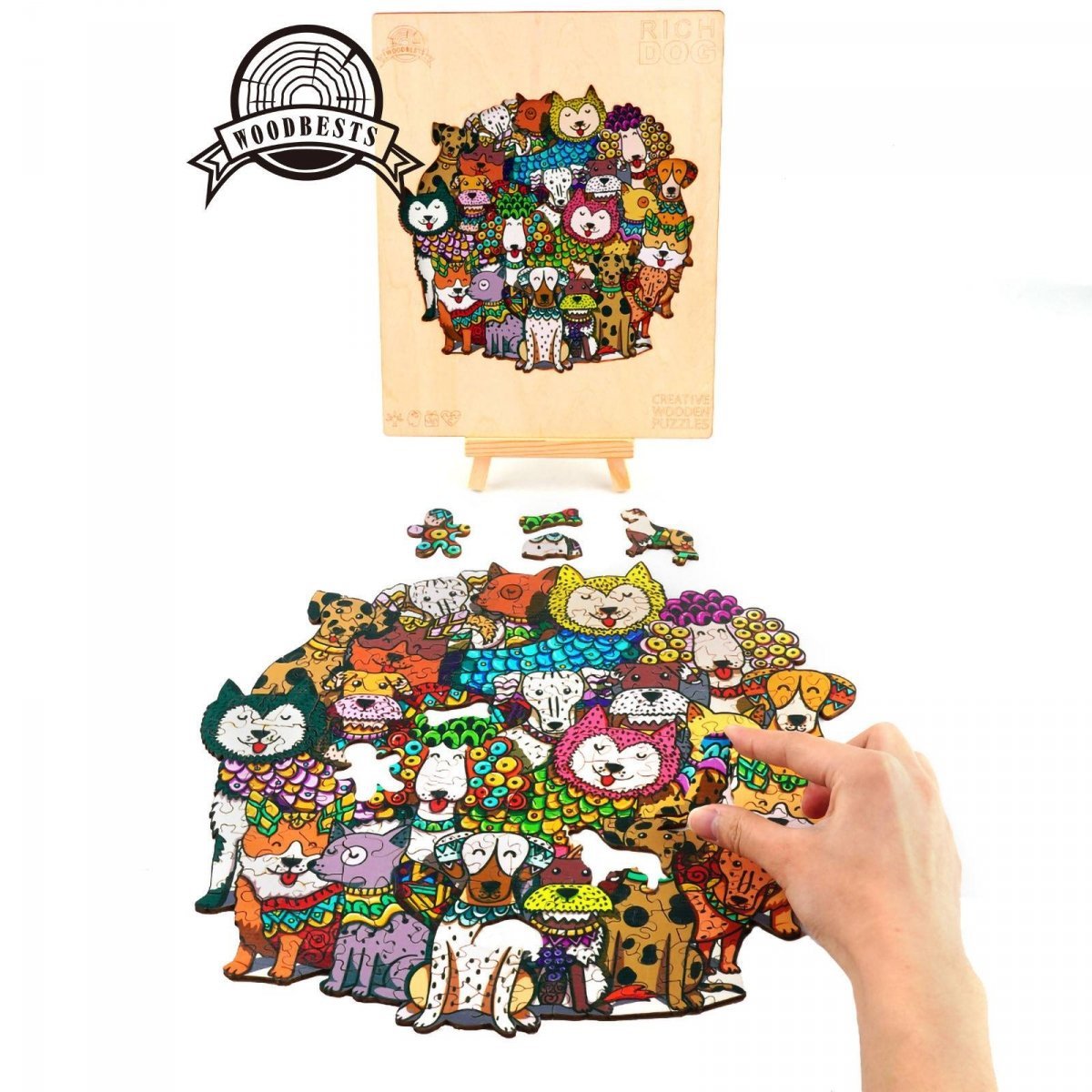 Puzzle Drewniane Psi Świat M