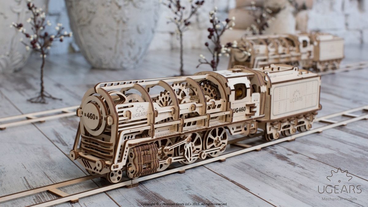Puzzle 3D Drewniane Lokomotywa UG 460 uGEARS