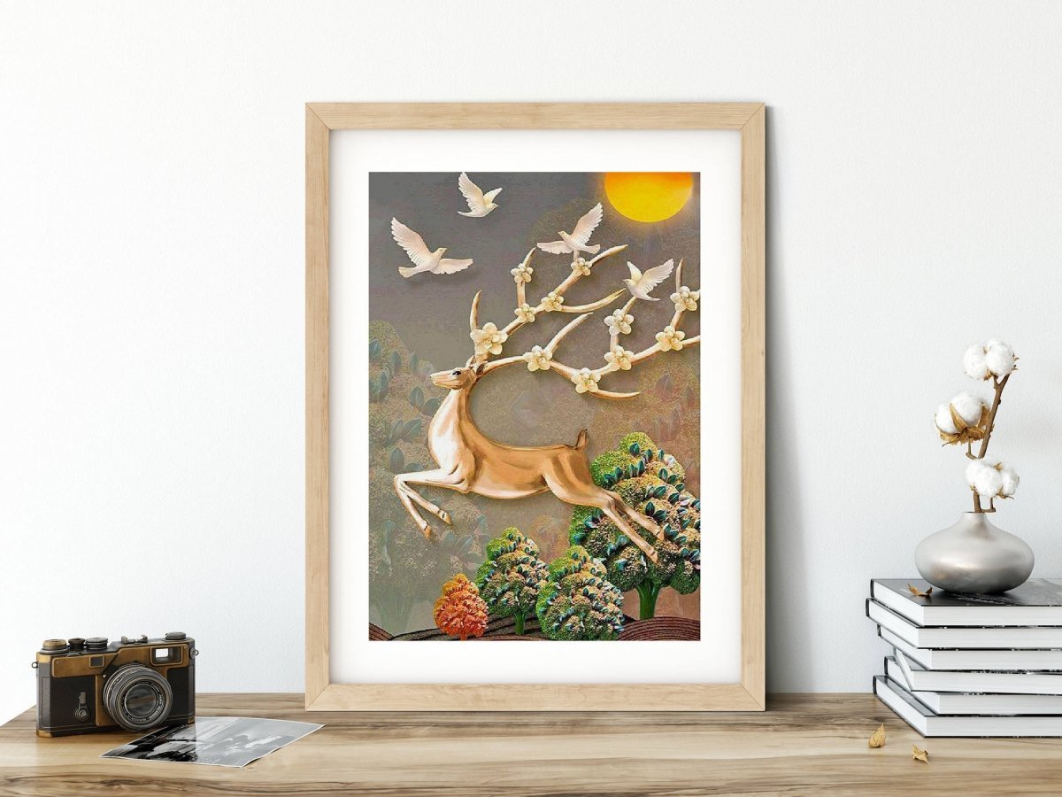 Haft Diamentowy Dumny Jeleń 30x40 cm
