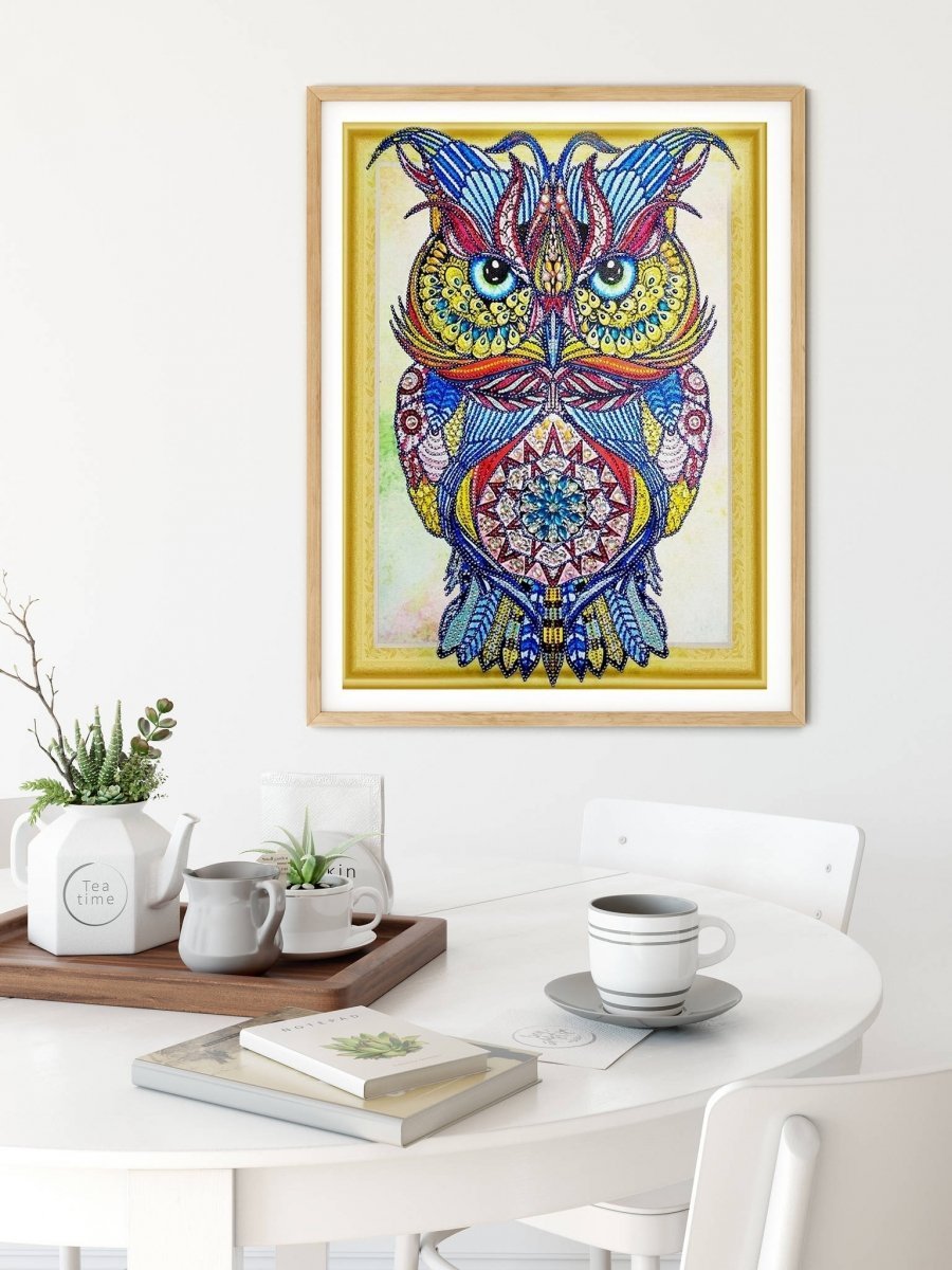 Haft Diamentowy Serce Sowy 47x57 cm