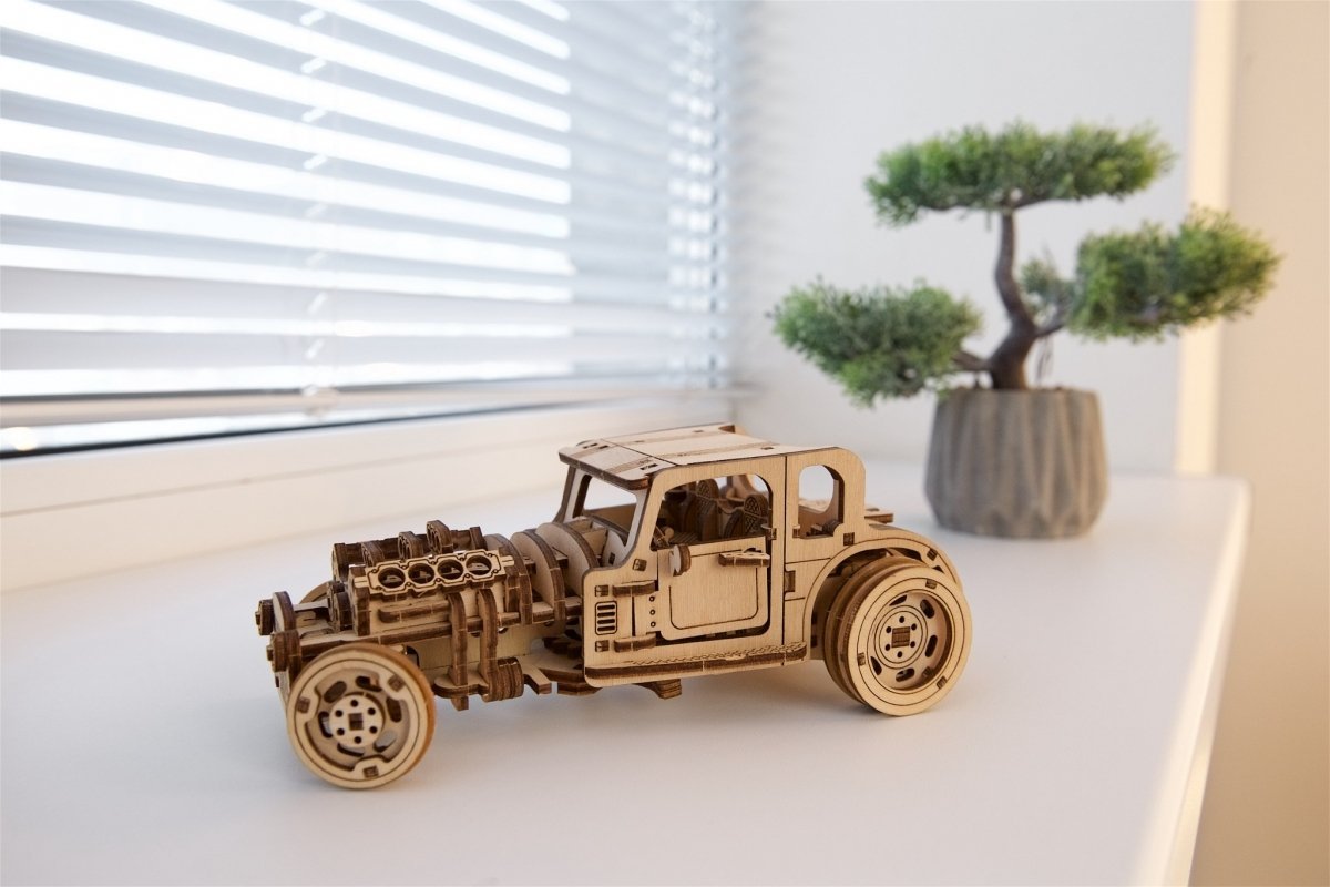 Puzzle 3D Drewniane Hot Rod Furious Mouse uGEARS