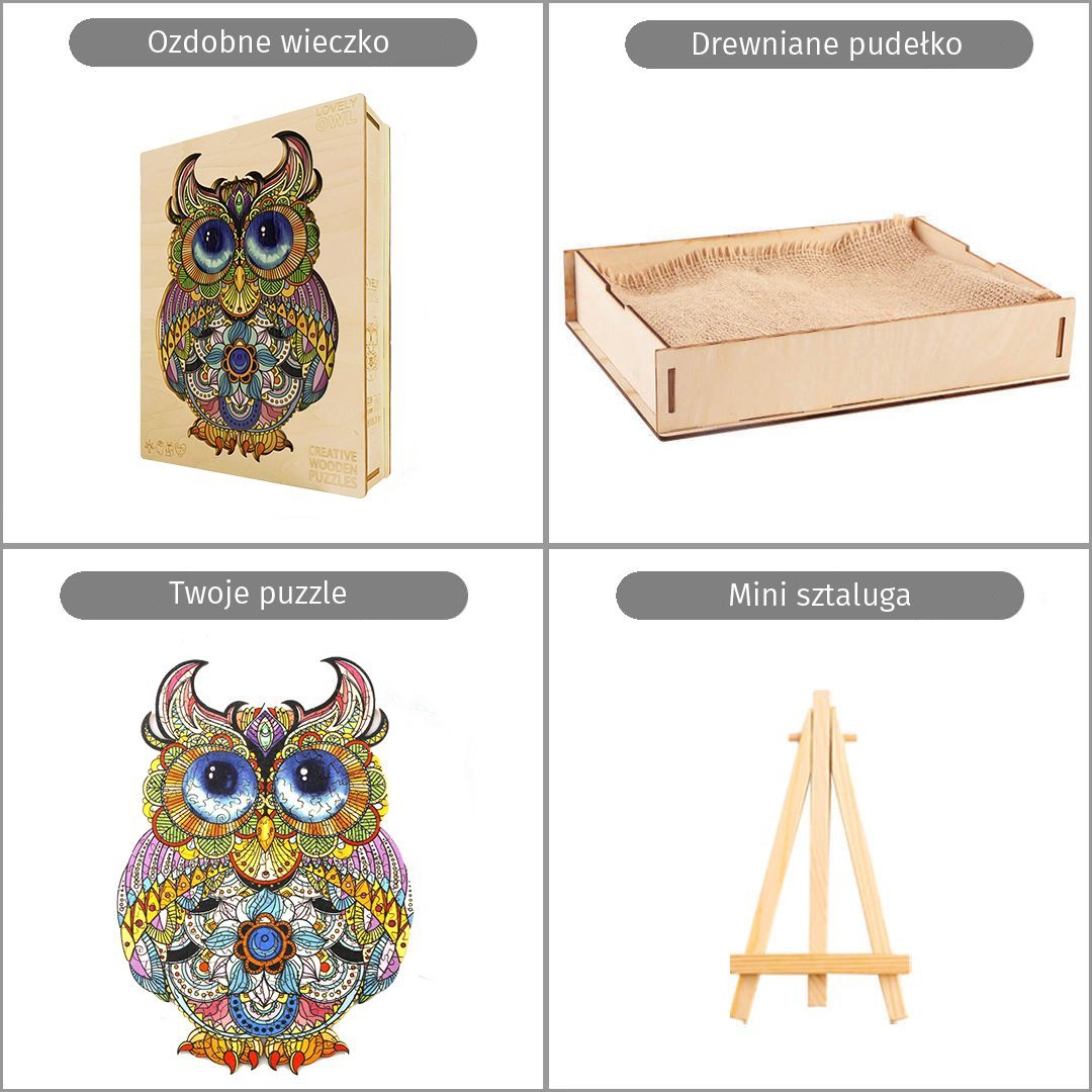 Puzzle Drewniane Urocza Sowa S