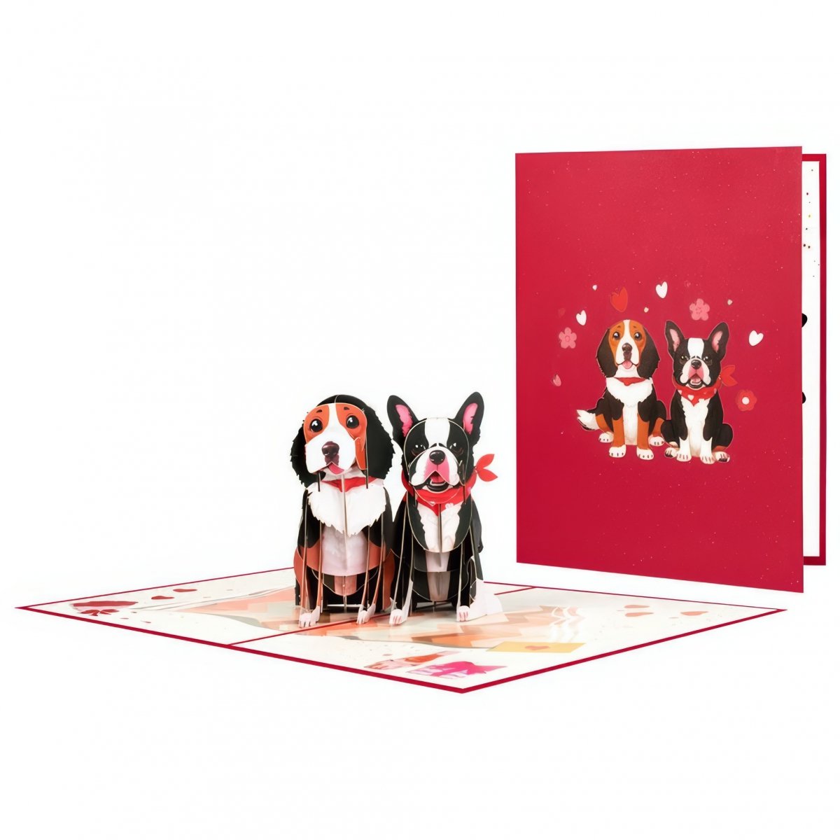 Kartka Pocztowa Okolicznościowa 3D Pop-up Pieski Duet