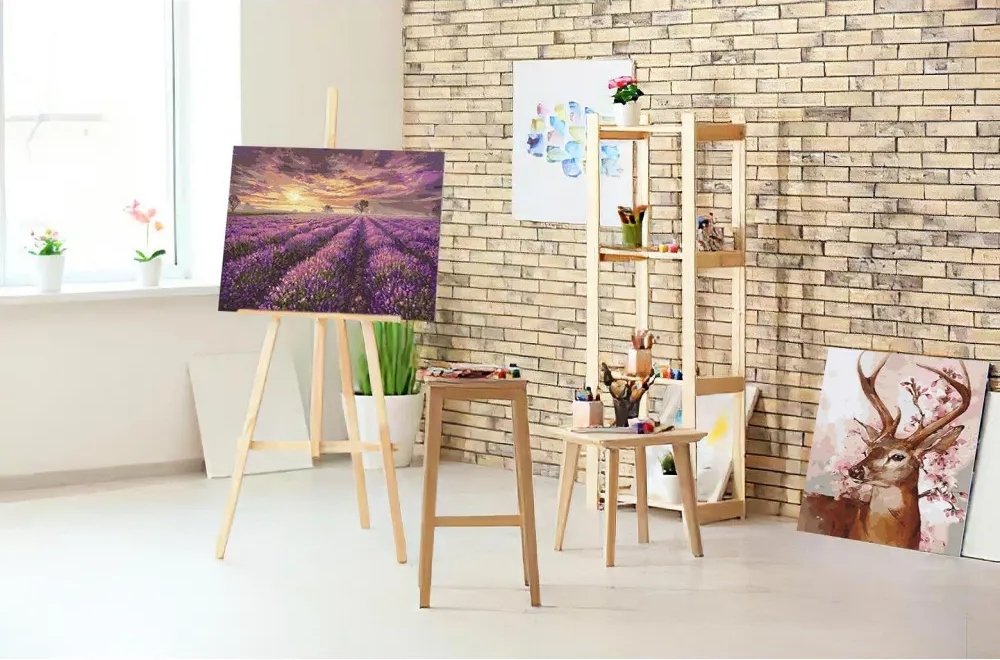 Malowanie Po Numerach Zestaw Lawendowy Zachód Słońca 40x50