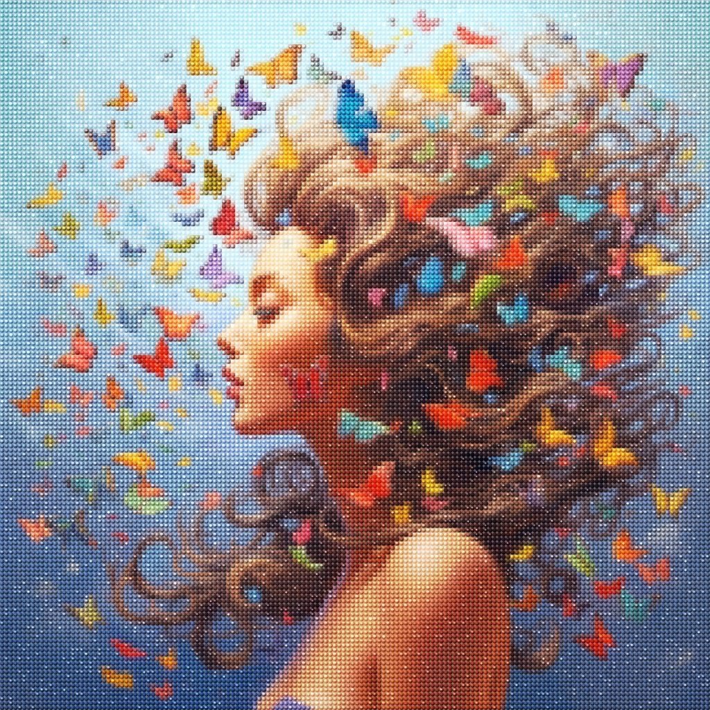 Haft Diamentowy Królowa Motyli 55x55 cm