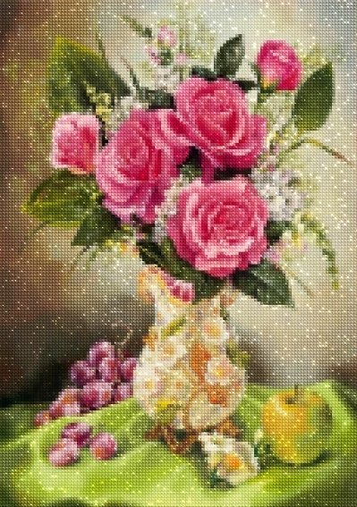 Haft Diamentowy Różany Ogród 40x50