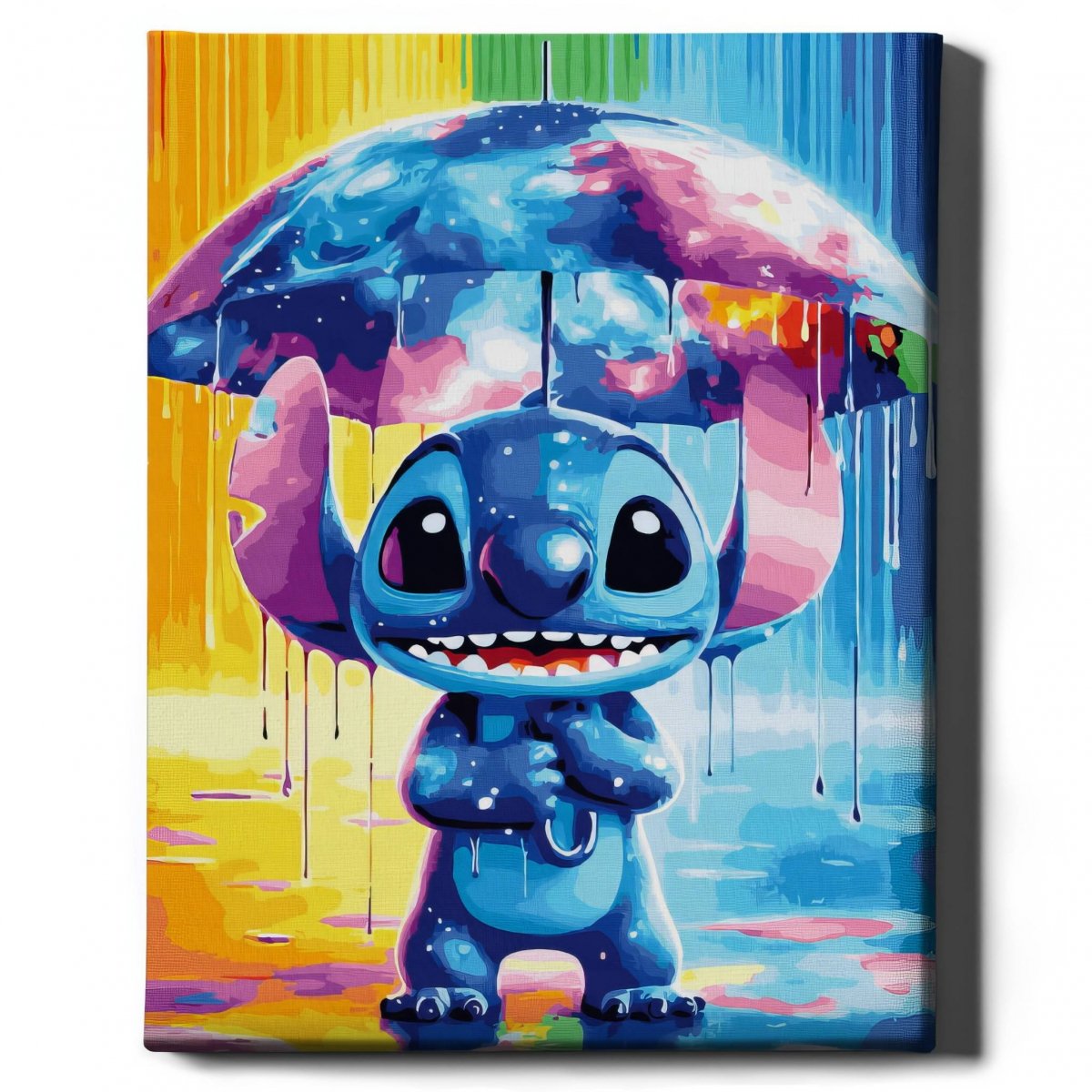 Malowanie Po Numerach Zestaw Stitch w Deszczu 40x50
