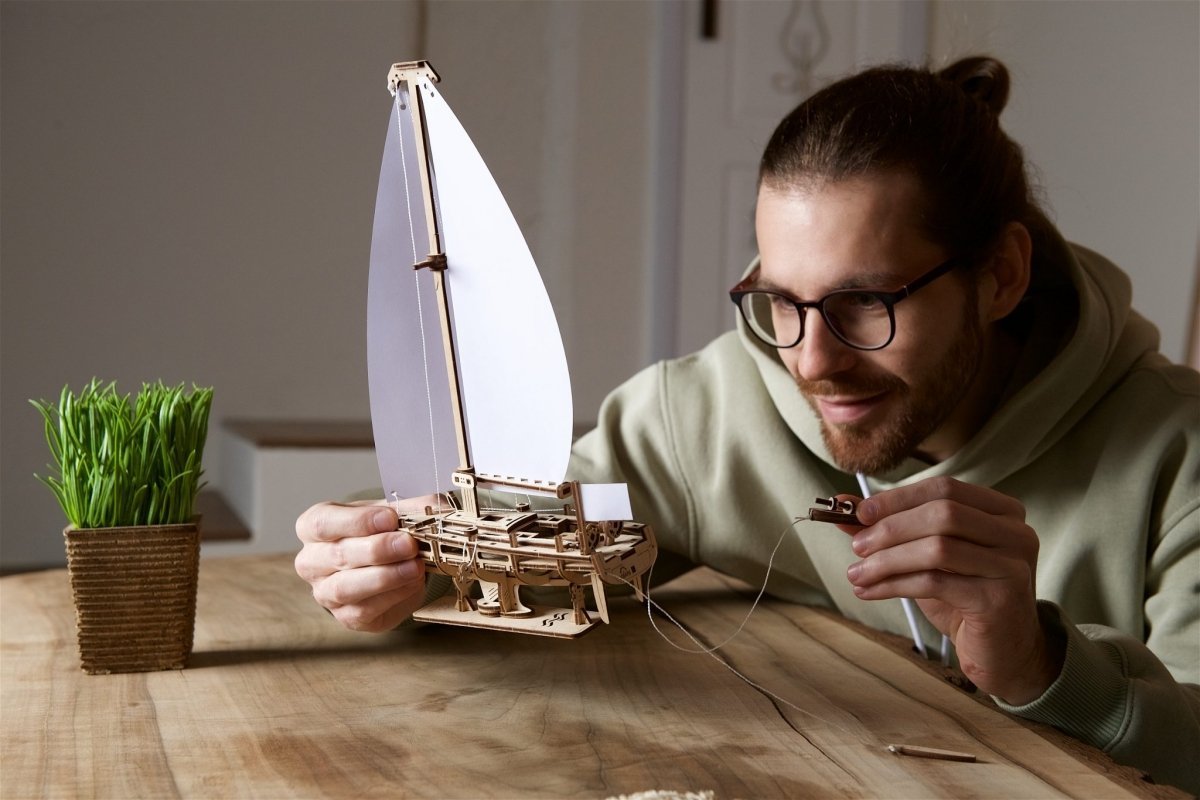 Puzzle 3D Drewniane Jacht Oceaniczny uGEARS
