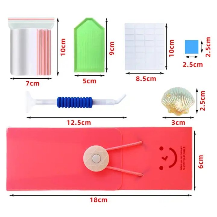 Kieszonkowy Zestaw Narzędzi do Haftu Diamentowego - Czerwony