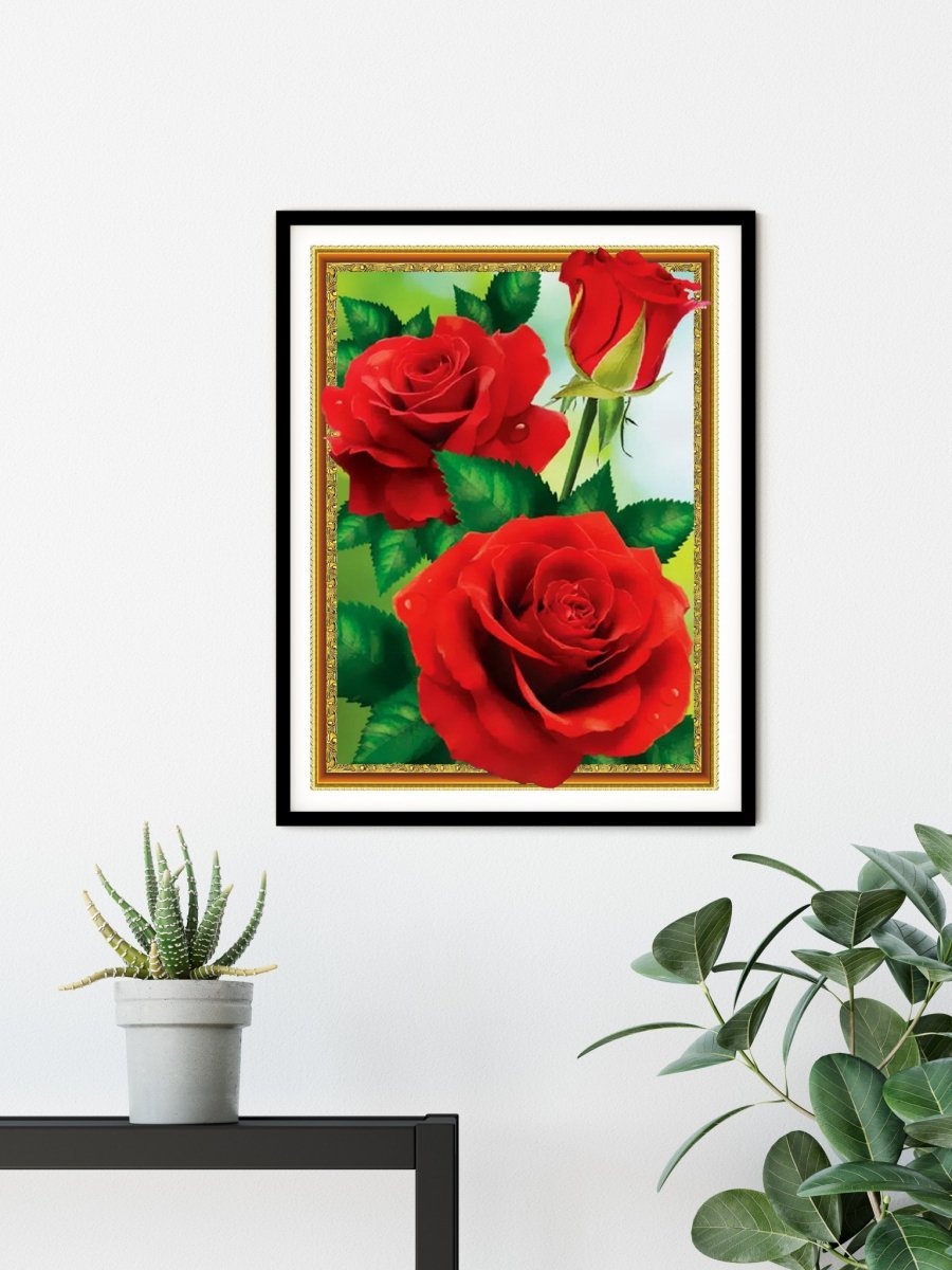 Haft Diamentowy Płomienne Róże 40x50