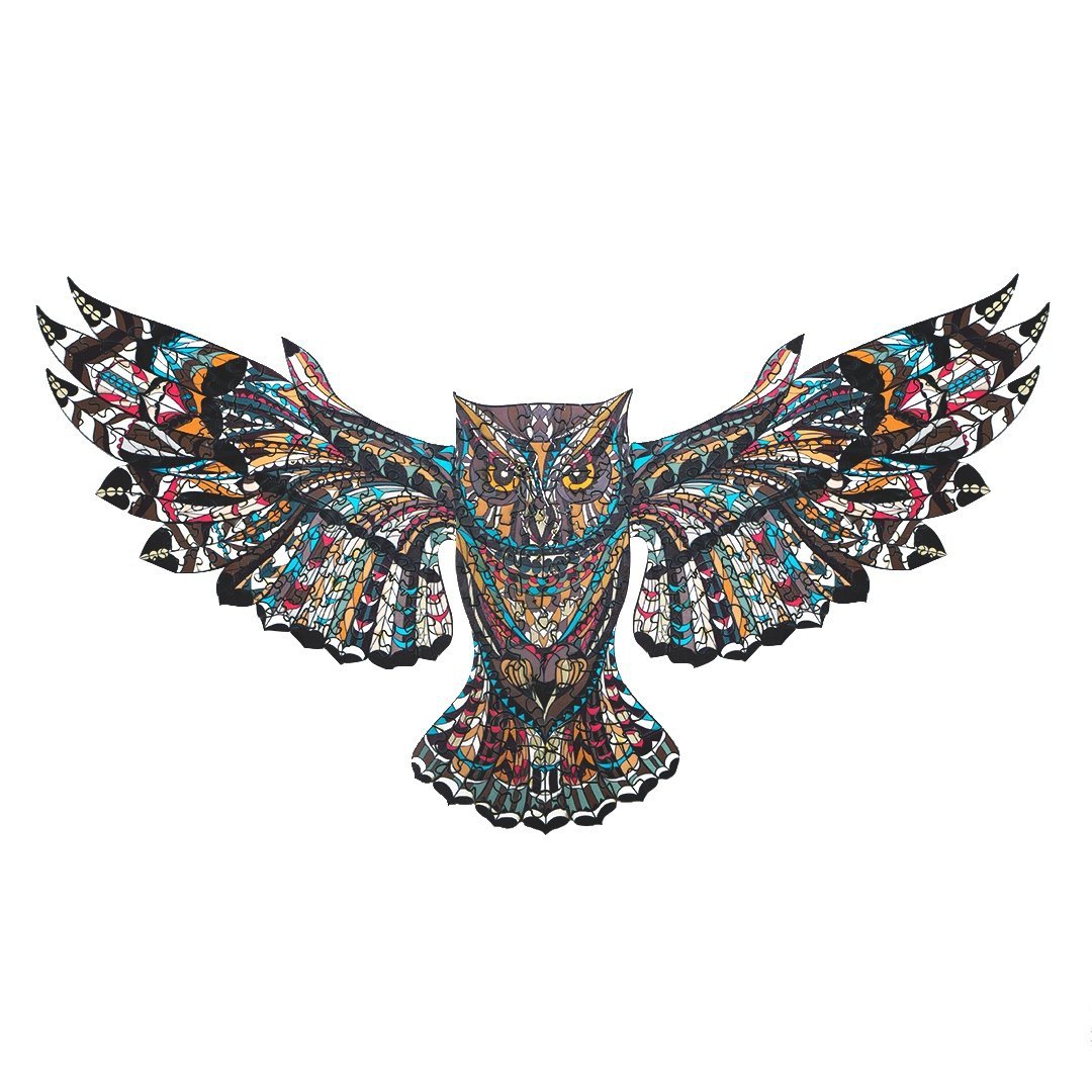 Puzzle Drewniane SKRZYDLATA SOWA S