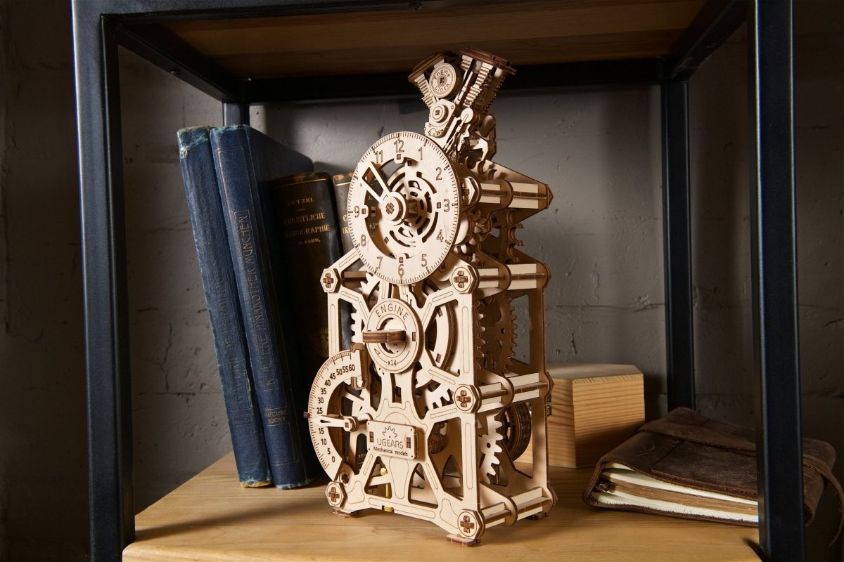 Puzzle 3D Drewniane Zegar Engine Clock uGEARS