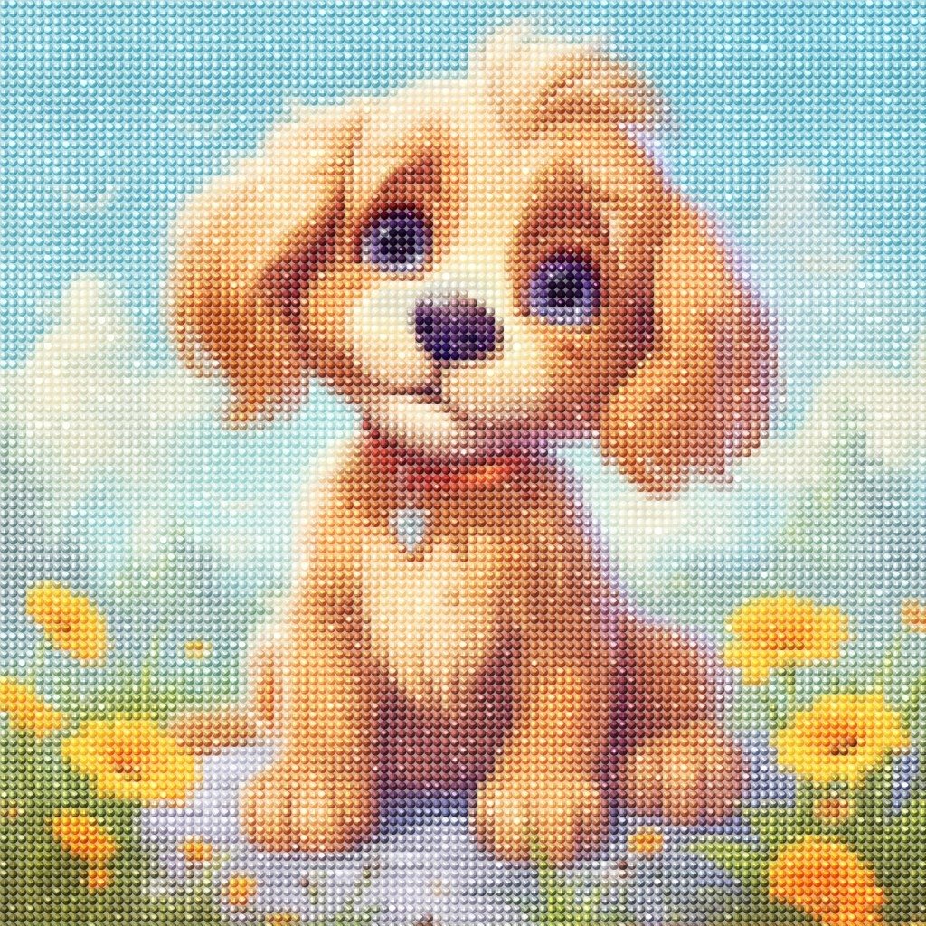 Haft Diamentowy Przyjaciel Psiak 35x35 cm