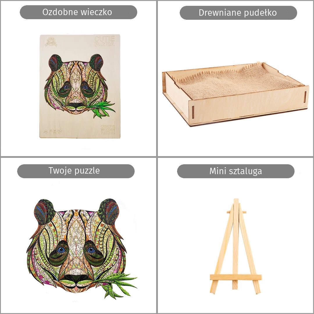 Puzzle Drewniane SŁODKA PANDA XL