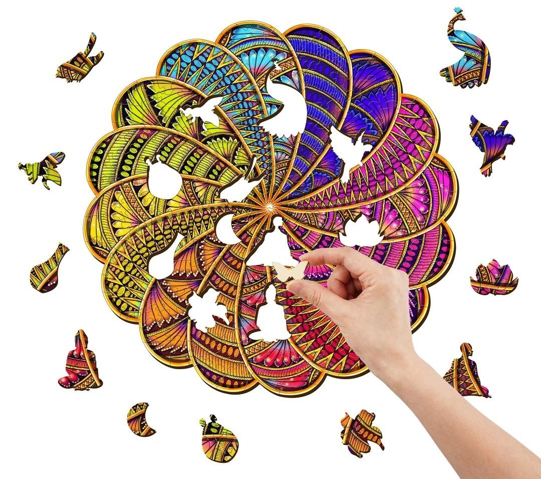 Puzzle Drewniane Mandala Kolorów L