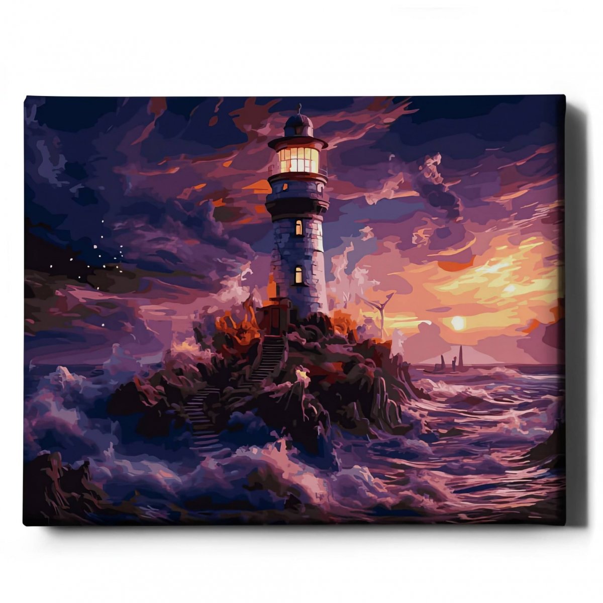Malowanie Po Numerach Zestaw Latarnia w Burzy 40x50