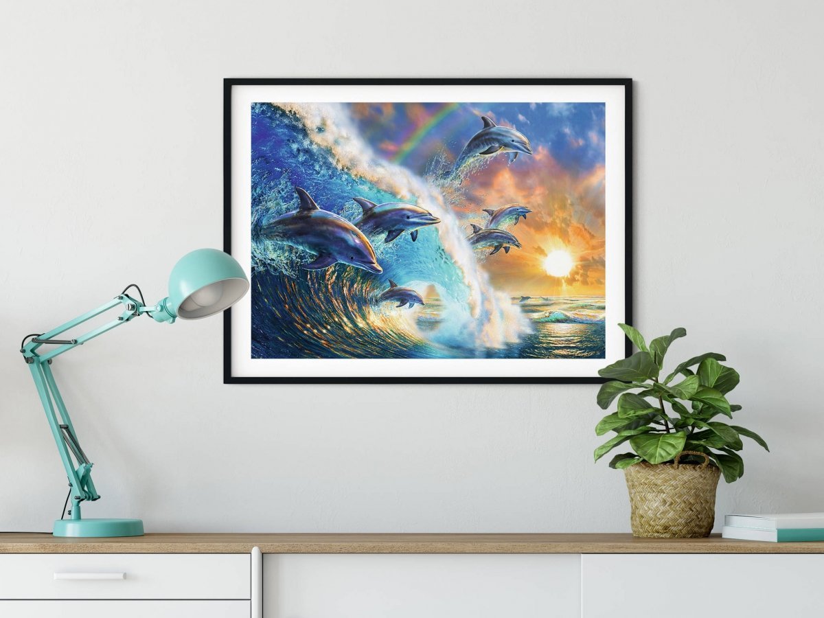 Haft Diamentowy Wesołe Delfinki 45x60 cm K