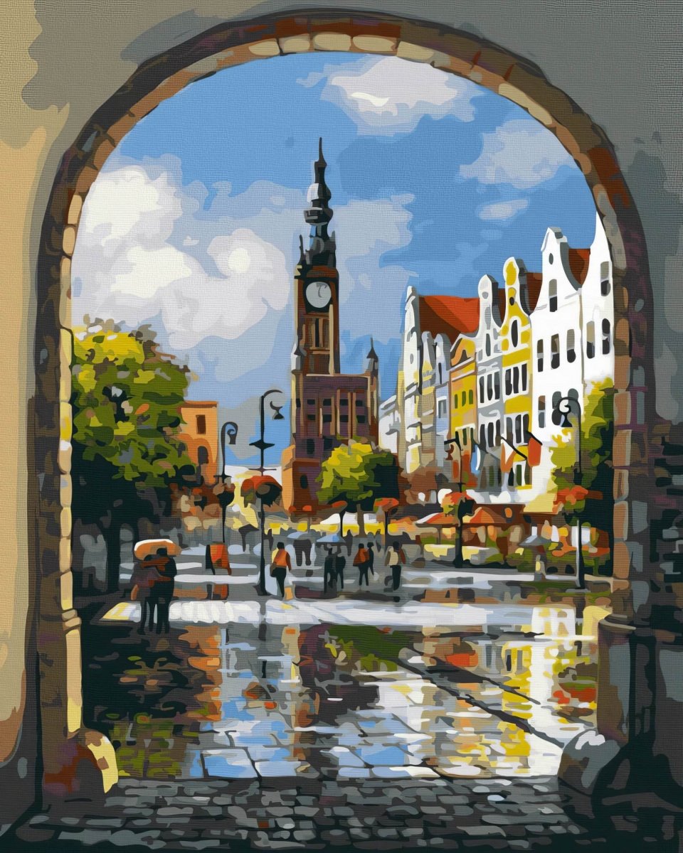 Malowanie Po Numerach Zestaw Kaplica w Mieście 40x50