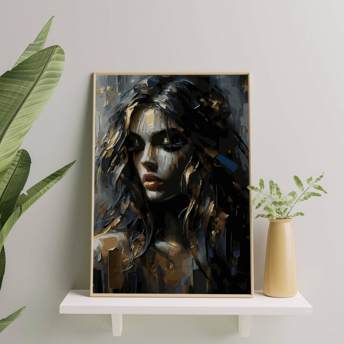 Malowanie Po Numerach Zestaw Cień Duszy 40x50 Złota Farba