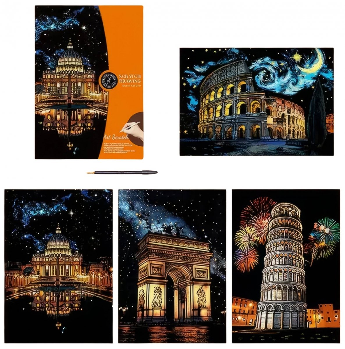 Magiczna Zdrapka Szlakiem Zabytków (4szt.) 40x28 cm 