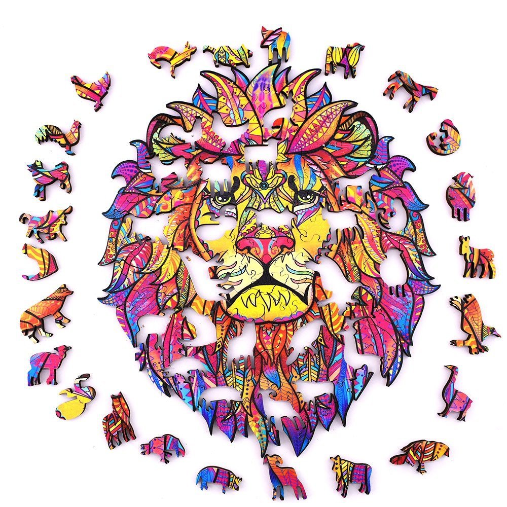 Puzzle Drewniane Groźny Lew A3