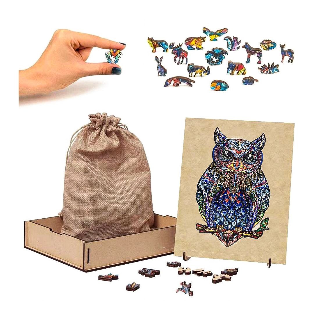 Puzzle Drewniane Magiczna Sowa A4