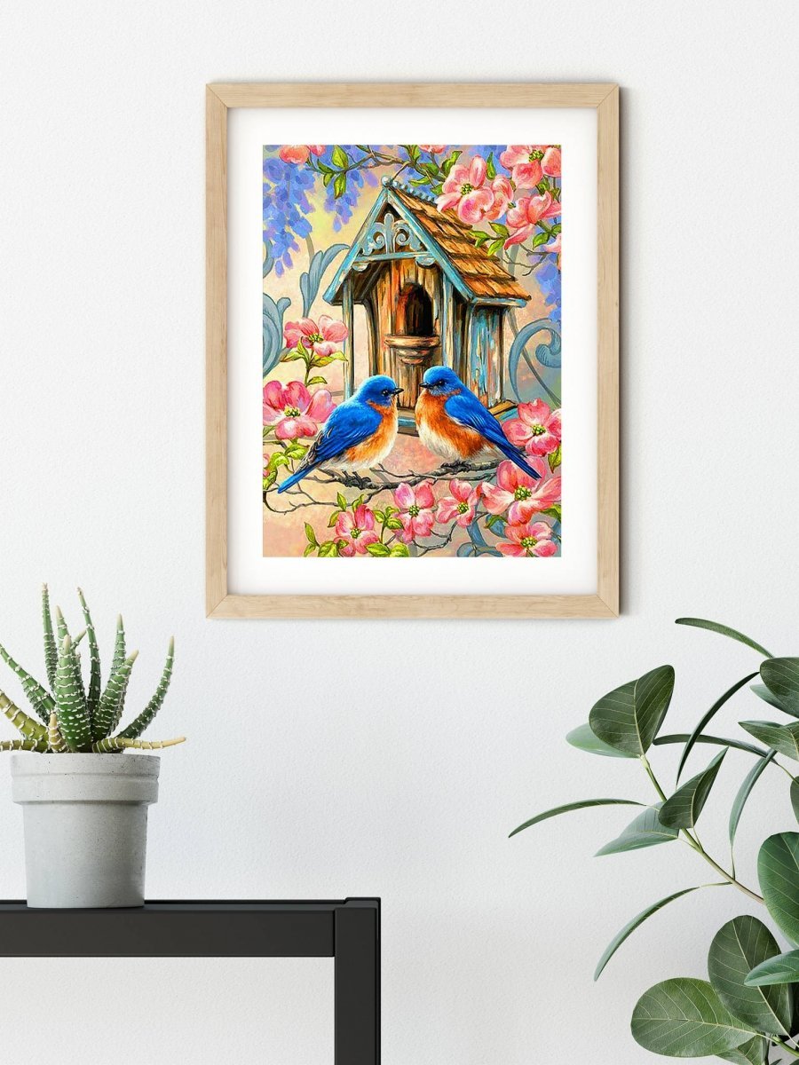 Haft Diamentowy Niebieskie Modraszki 30x40 cm