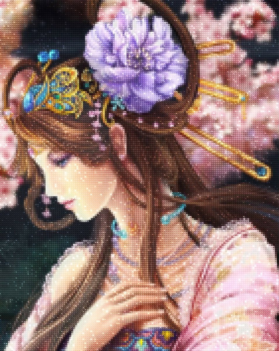 Haft Diamentowy Japońska Kobieta 55x65 cm