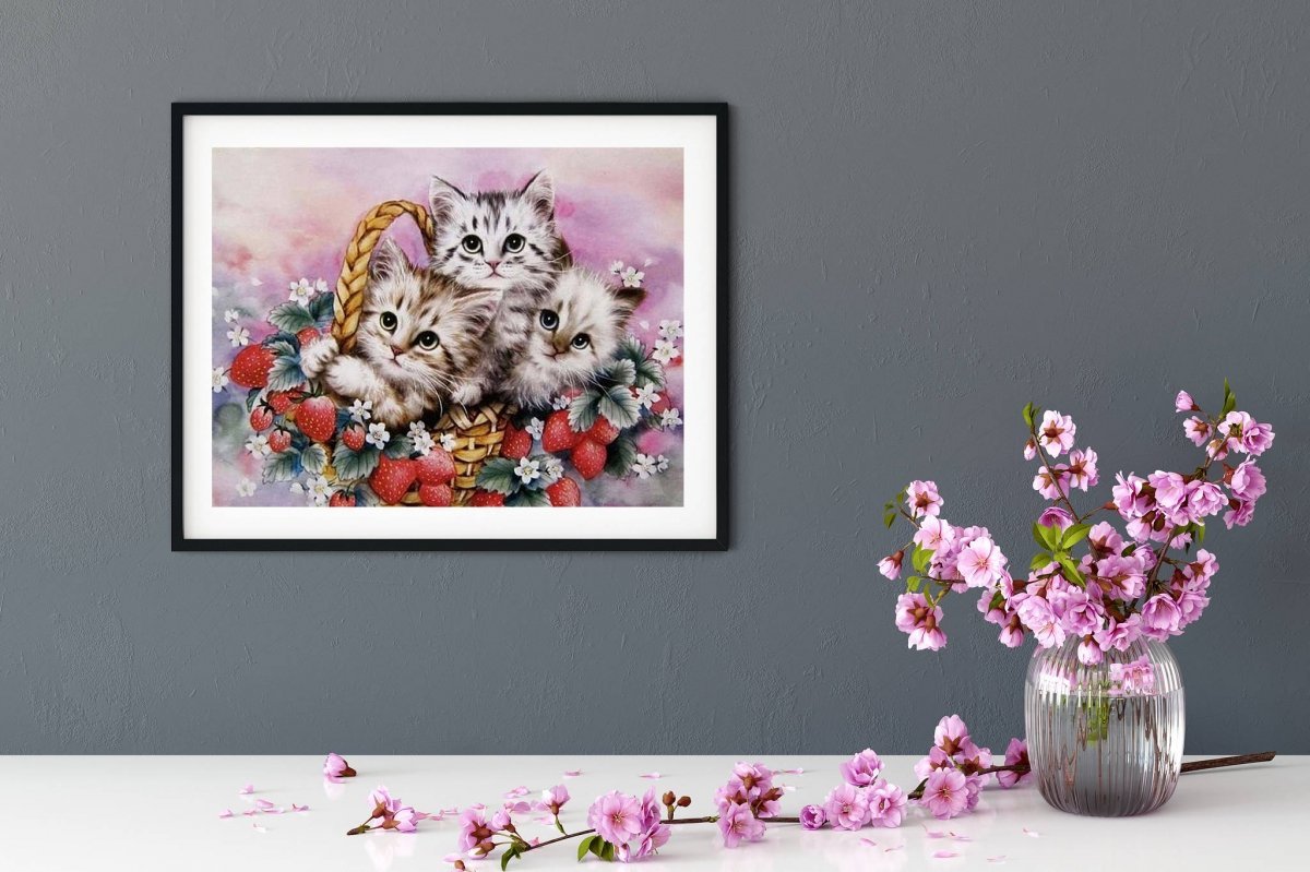 Haft Diamentowy Słodkie Kotki Trzy 35x45 cm K