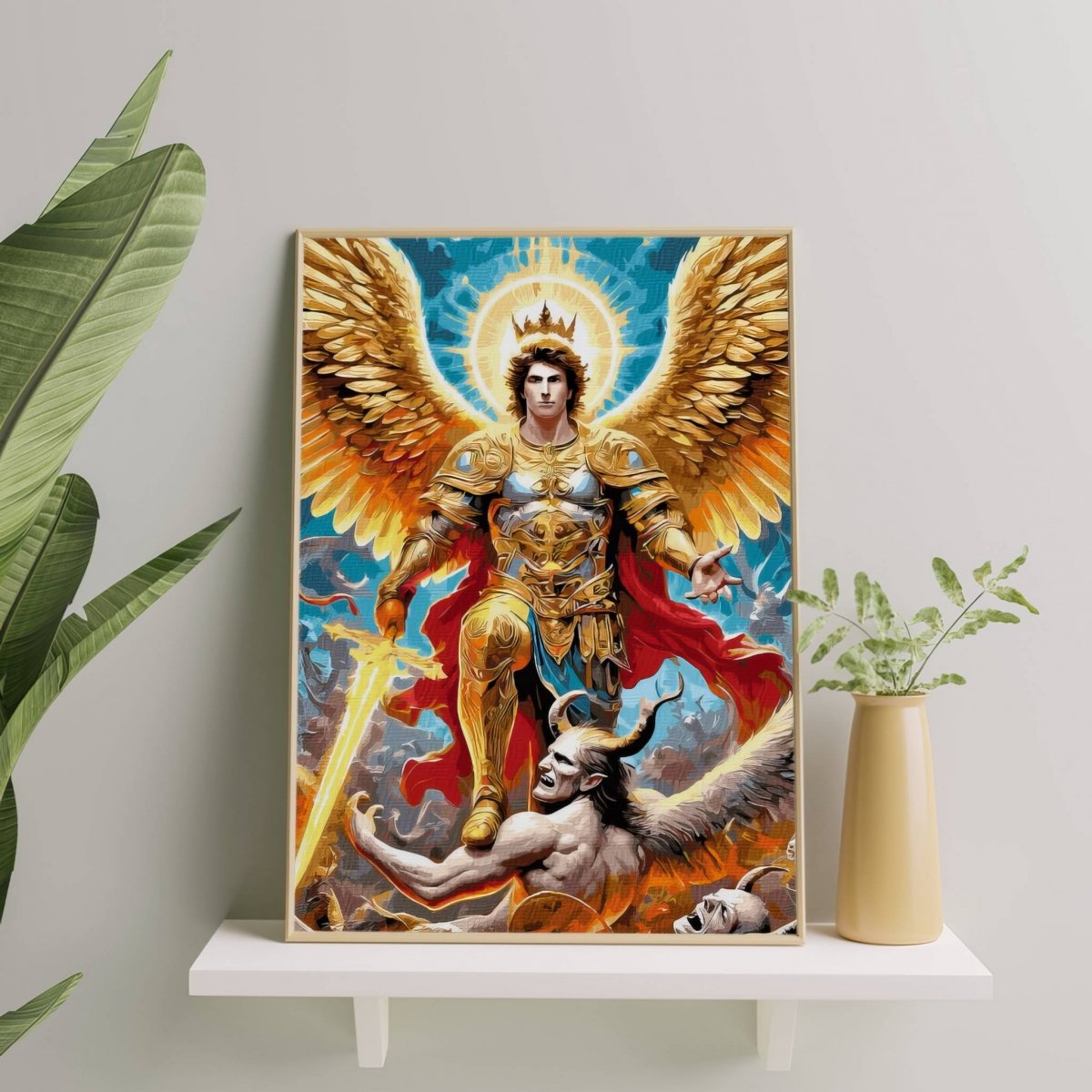 Malowanie Po Numerach Zestaw Gniew Anioła 40x50 Złota Farba