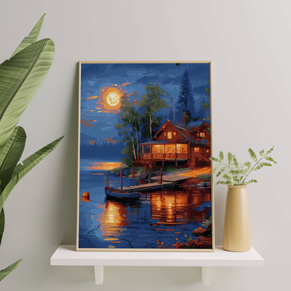 Malowanie Po Numerach Zestaw Dom przy Jeziorze 40x50
