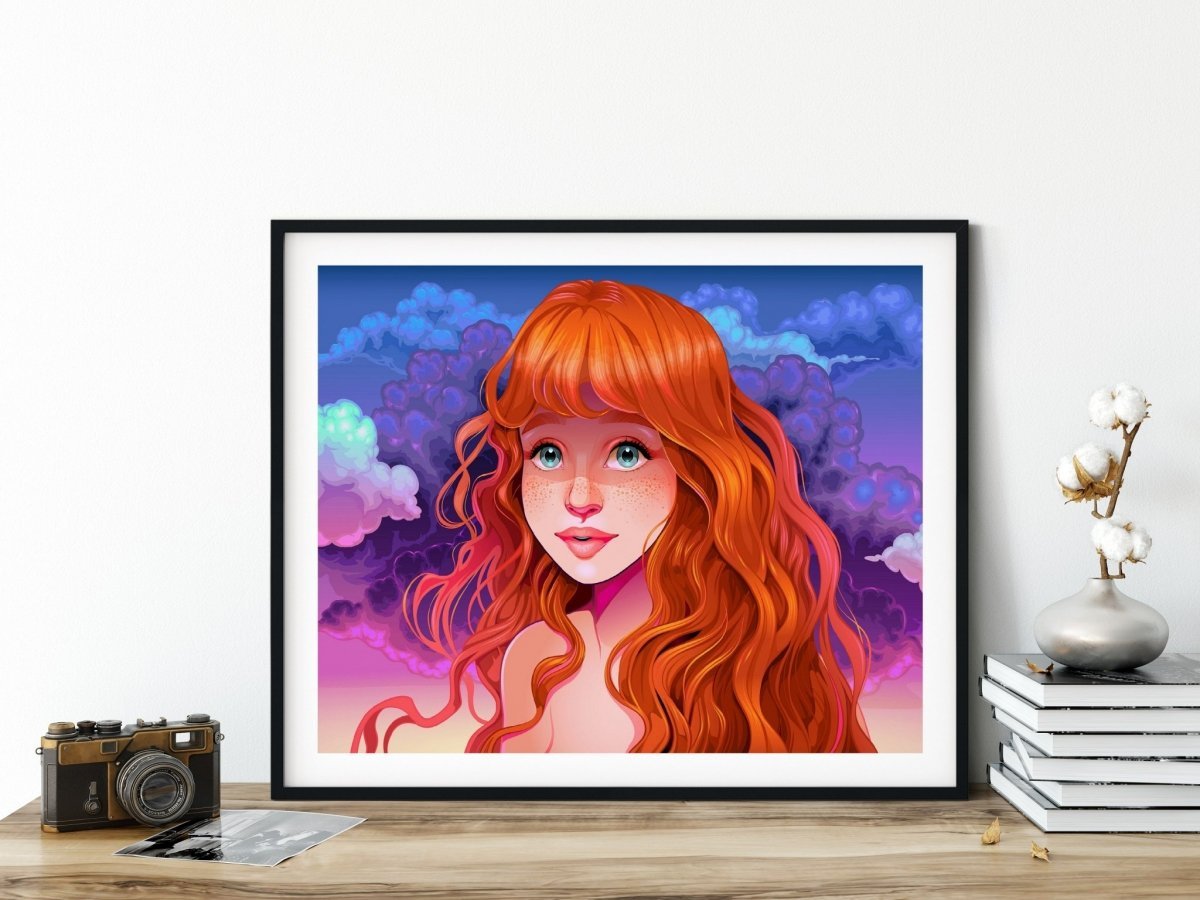 Haft Diamentowy Rudowłosa Dziewczyna 45x60