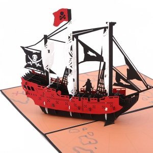 Kartka Pocztowa Okolicznościowa 3D Pop-up Piracki Statek