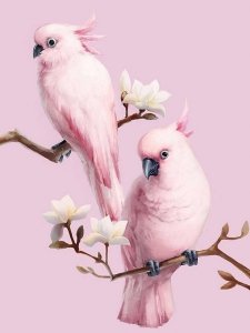 Haft Diamentowy Różowe Papugi 45x55 K