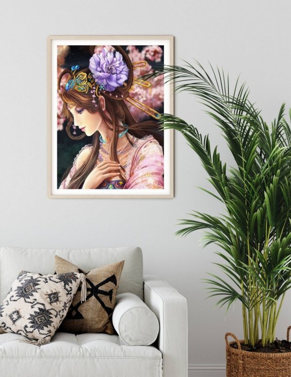Haft Diamentowy Japońska Kobieta 55x65 cm