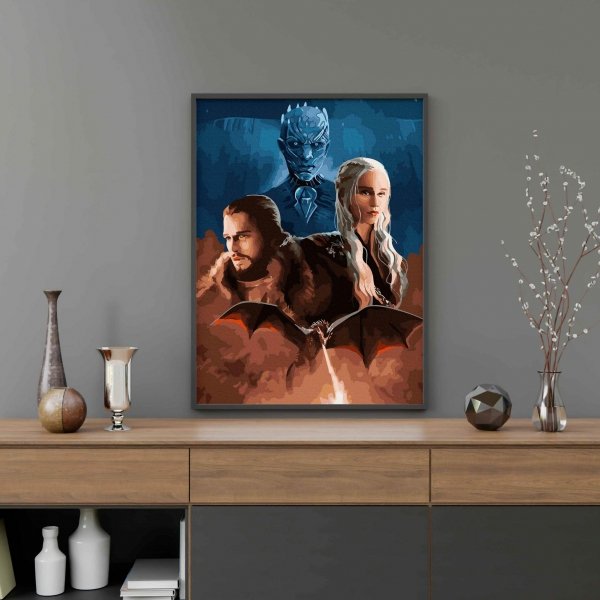 Malowanie Po Numerach Zestaw Gra o Tron 40x50