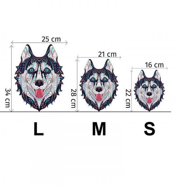 Puzzle Drewniane WESOŁY HUSKY S