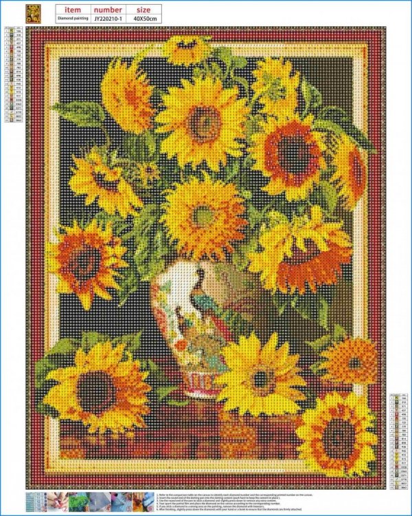 Haft Diamentowy Słoneczniki 3 40x50