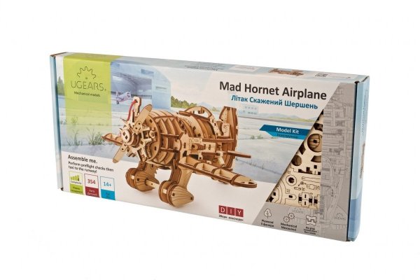 Puzzle 3D Drewniane Samolot Mad Hornet uGEARS