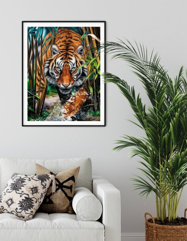 Haft Diamentowy Przyczajony Tygrys 2 40x50 cm