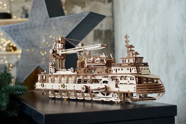 Puzzle 3D Drewniane Statek Badawczy uGEARS