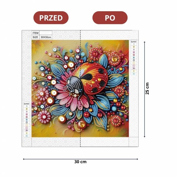 Haft Diamentowy Biedronka w Ogrodzie 30x30 cm