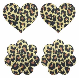 Nasutniki Nipple Pastie w panterkę Serca i Kwiatki 2 pack